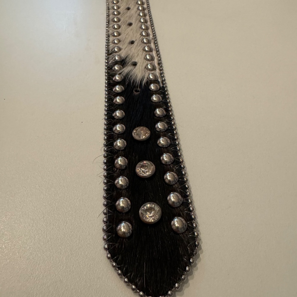 Bejeweled rhinestone studded pony hip belt XL Noona belt bling leather - Picture 5 of 10